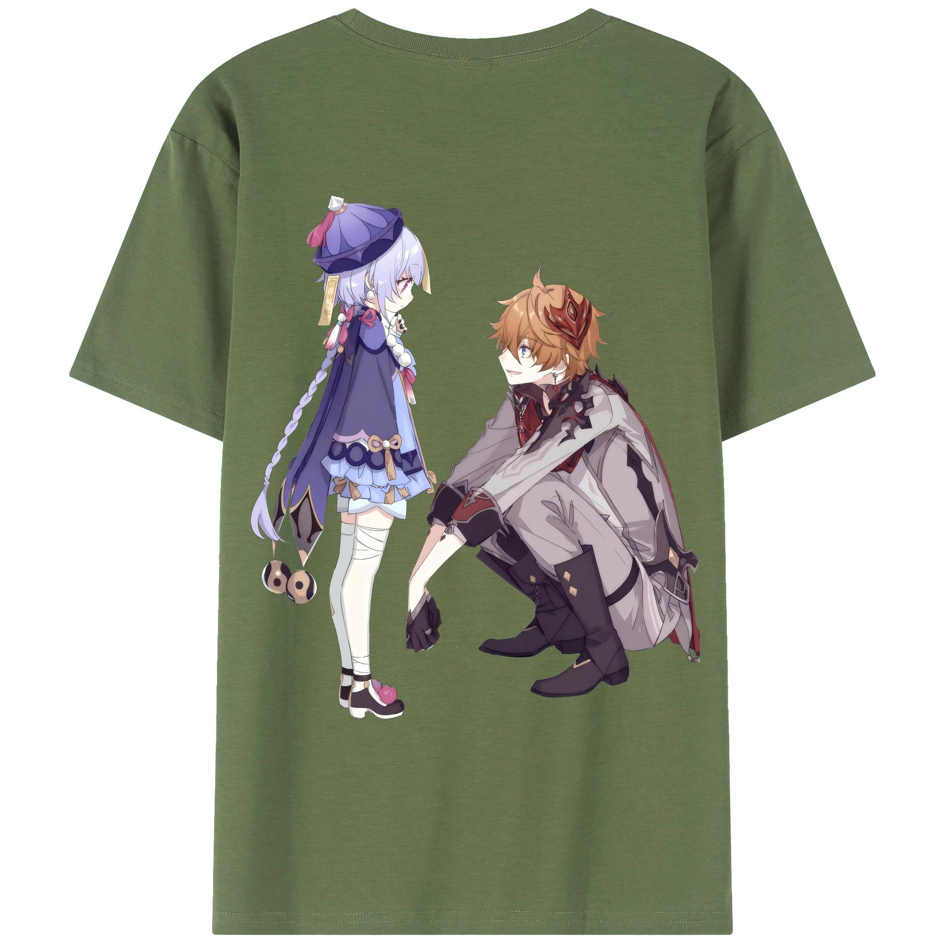 げんし神 七七 なな  genshin Nana 綿100％ メンズ半袖Tシャツ（バックプリント） 通気性